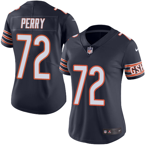 Women's Limited William Perry Nike Jersey Navy Blue - #72 Rush NFL Chicago Bears